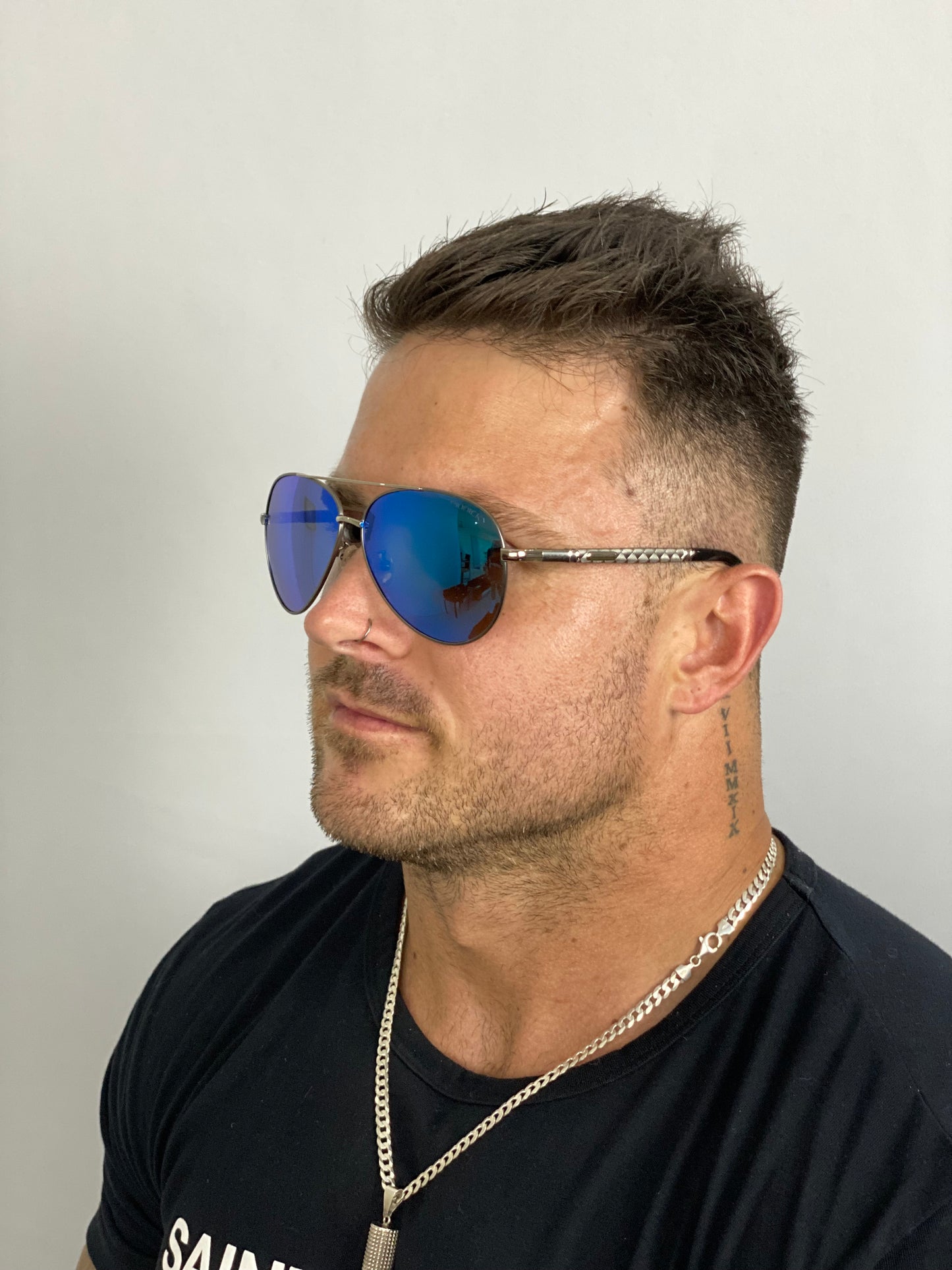 Africa Silver / Blue Sunglasses