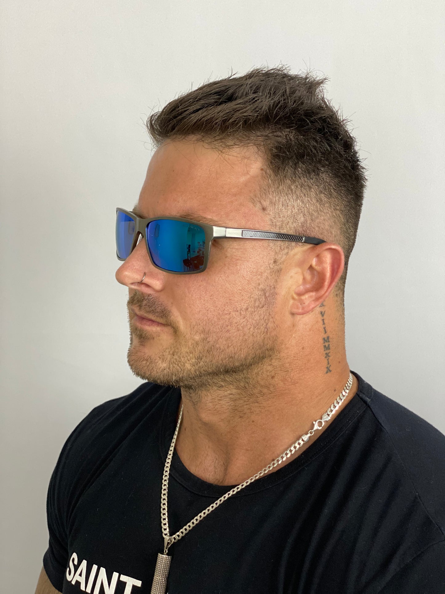 Sidewalk Gun Metal Grey / Blue Sunglasses