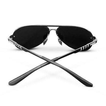 Aviator Gun Metal Grey Sunglasses